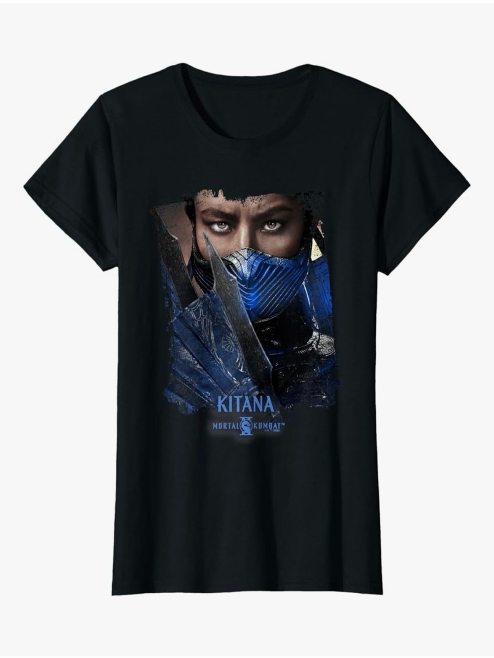 Kitana Mortal Kombat Graphic Tee in Black and Blue
